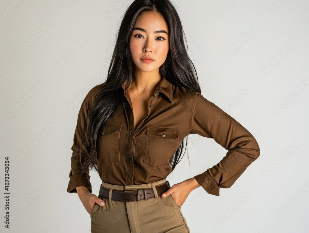 Fashionable Woman Modeling Workwear Fashionable Woman Modeling Workwear