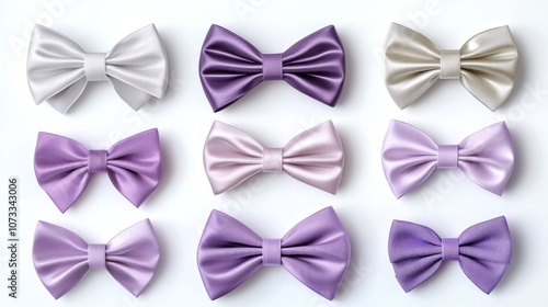 Elegant Purple and White Bow Ties Collection