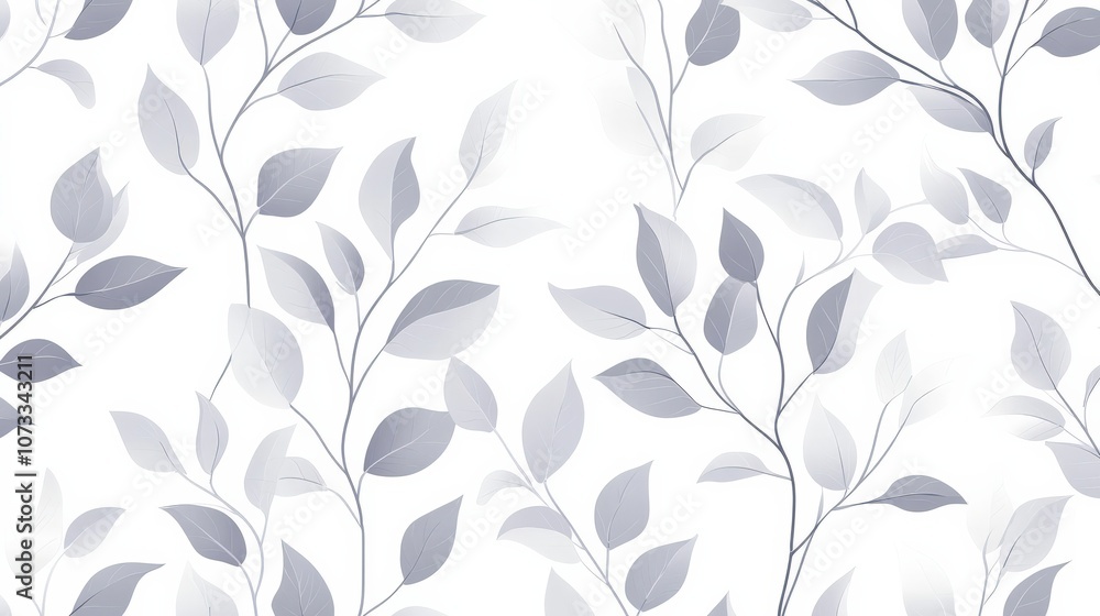 A minimalist vector seamless pattern with elegant lines and simple botanical motifs, such as leaves and branches, in monochromatic tones A minimalist vector seamless pattern with elegant lines and simple botanical motifs, such as leaves and branches, in monochromatic tones