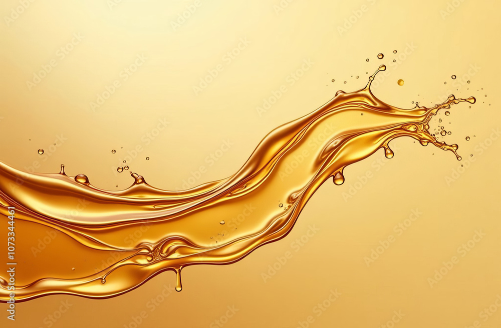 Pouring oil, yellow liquid splash, design element. Pouring oil, yellow liquid splash, design element.