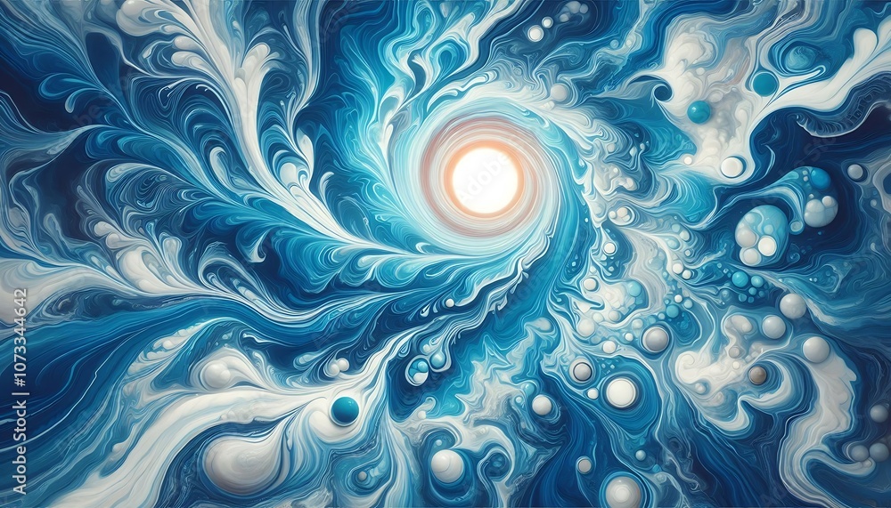 Ocean Blue Marble with White Swirls background Ocean Blue Marble with White Swirls background
