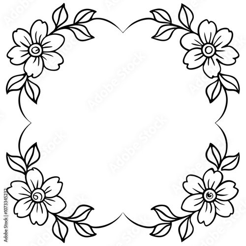 Floral Border Frames – Elegant Flower Borders for Invitations & Packaging Vector Design