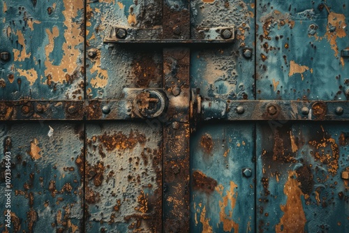  Old metal wall with seams. Detailed photo textured background