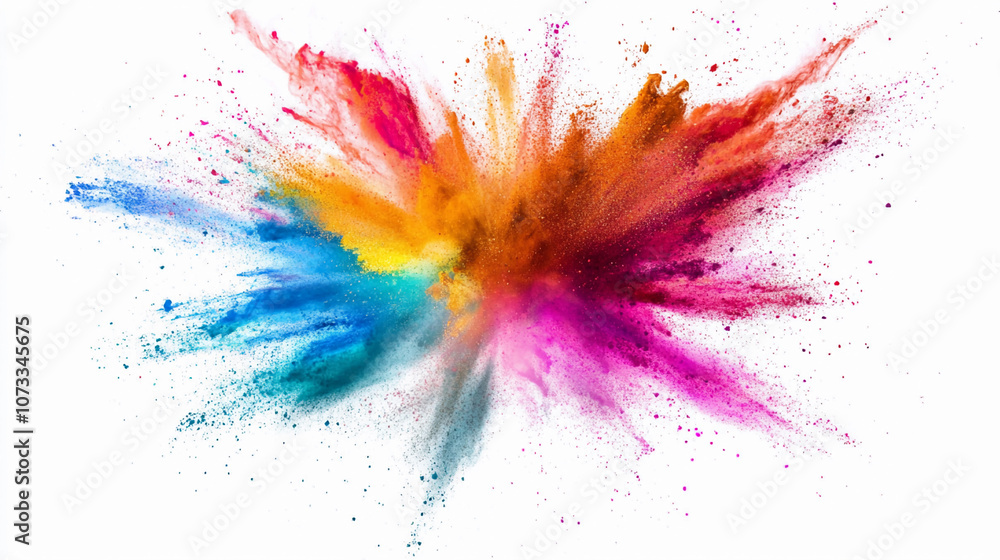 Colorful powder explosion creating vibrant artistic patterns Colorful powder explosion creating vibrant artistic patterns