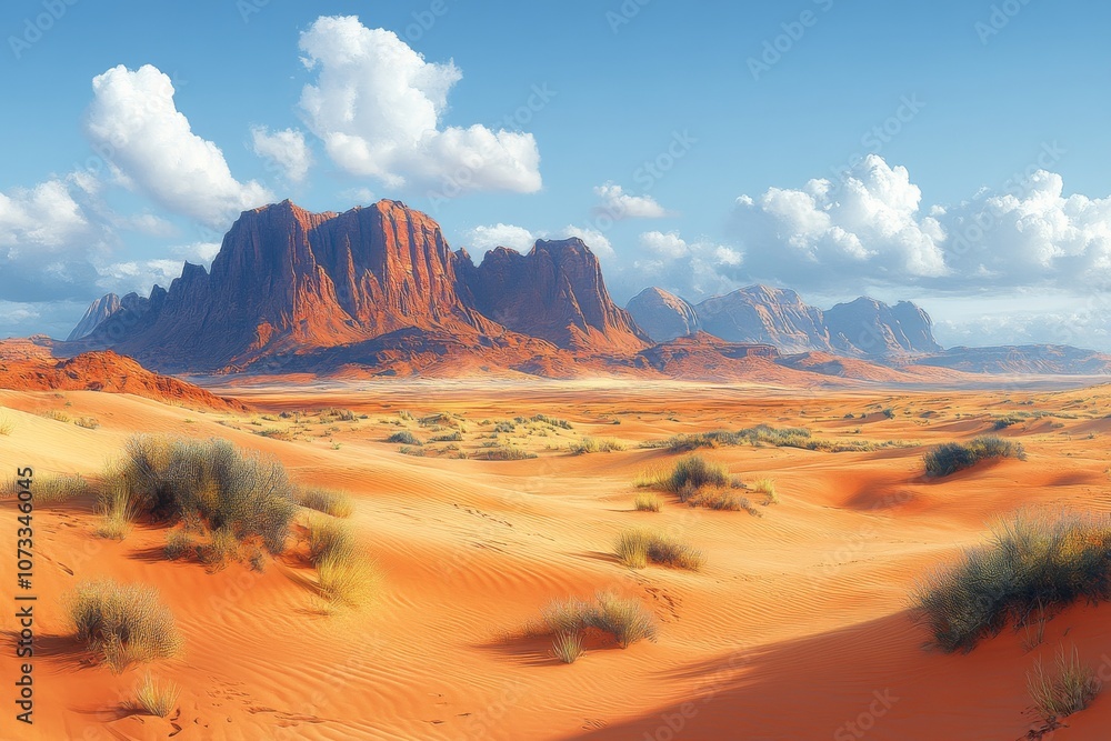 Fototapeta premium A desert landscape. Generative AI