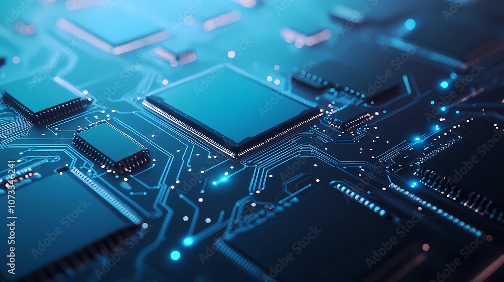 Dynamic texture of microchip circuits, highlighted by a metallic sheen, offering a high-tech, futuristic backdrop for multiple uses Dynamic texture of microchip circuits, highlighted by a metallic sheen, offering a high-tech, futuristic backdrop for multiple uses
