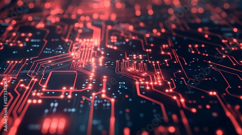 Wallpaper Mural Dynamic texture of microchip circuits, highlighted by a metallic sheen, offering a high-tech, futuristic backdrop for multiple uses Torontodigital.ca