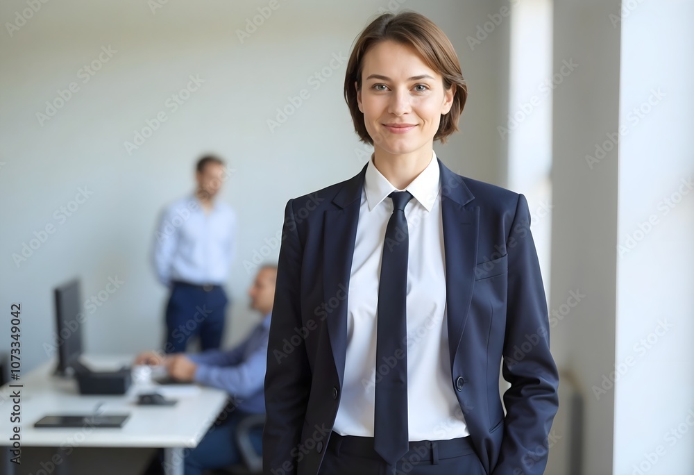 A photo of a businesswoman generated by AI. A photo of a businesswoman generated by AI.