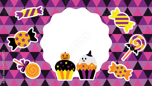 かわいい紫のハロウィンバナーイラスト_フルHDサイズ_16.9