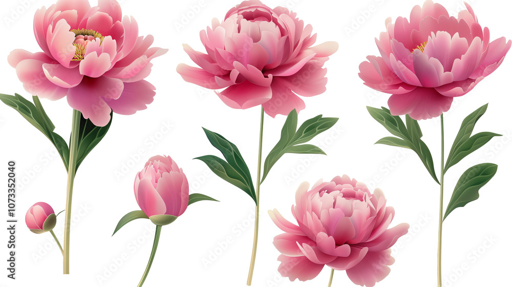 Obraz premium Peony flowers Mockup