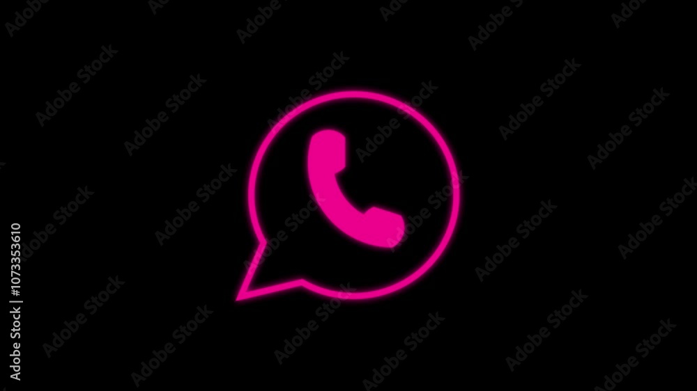 Call concept on mobile phone screen animation .Cyan color Glowing call icon. 4k animation Call concept on mobile phone screen animation .Cyan color Glowing call icon. 4k animation