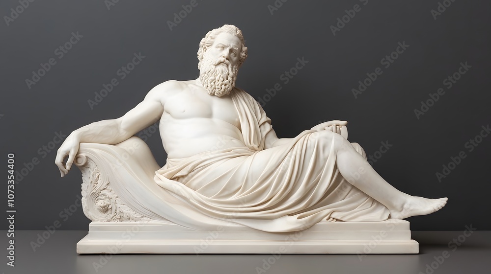 Statue of an ancient philosopher with a beard – Representing wisdom, intellectual heritage, and the timeless influence of classical thought Statue of an ancient philosopher with a beard – Representing wisdom, intellectual heritage, and the timeless influence of classical thought