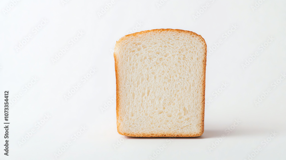 Close-Up of Sliced White Bread with Soft Texture and Golden Crust