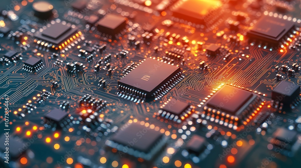 Seamless microchip texture, showcasing electronic circuit designs with intricate details, providing a modern tech-inspired backdrop for various digital projects Seamless microchip texture, showcasing electronic circuit designs with intricate details, providing a modern tech-inspired backdrop for various digital projects