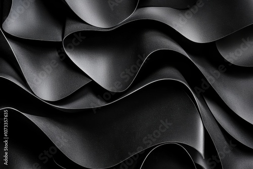 Wrinkled dark paper texture, detailed folds and creases, minimalist and moody backdrop photo