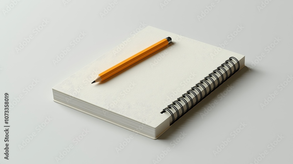 Explore creative ideas with a blank notebook and pencil for your next project Explore creative ideas with a blank notebook and pencil for your next project