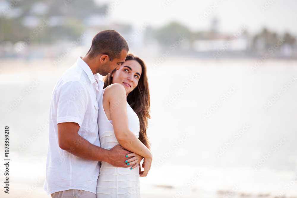 Couple in love at the beach Couple in love at the beach