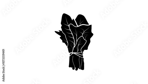Spinach emblem, black isolated silhouette