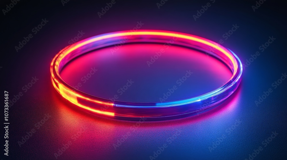 Creative glowing digital tech circle on dark background, concept of big data and technology trends Creative glowing digital tech circle on dark background, concept of big data and technology trends