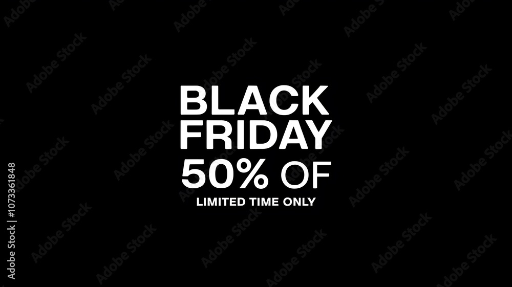 Sleek Minimalist Black Friday Promotion with Bold White Text on Dark Background and Simple Call-to-Action Sleek Minimalist Black Friday Promotion with Bold White Text on Dark Background and Simple Call-to-Action