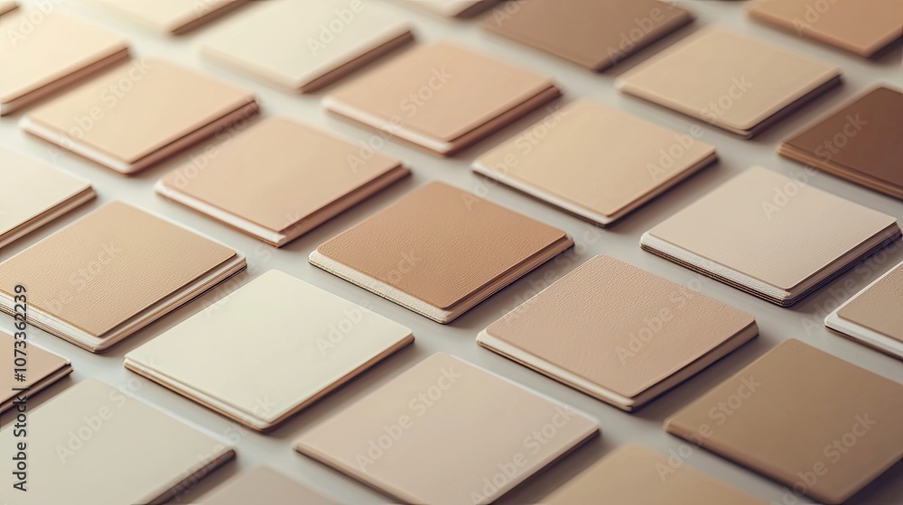 Stacked square tiles in beige and brown tones. A minimalist design with a modern aesthetic. Stacked square tiles in beige and brown tones. A minimalist design with a modern aesthetic.