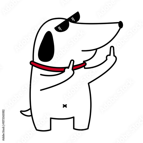 Pet paw sign. Dog hand. Cute symbol. vector. Middle finger