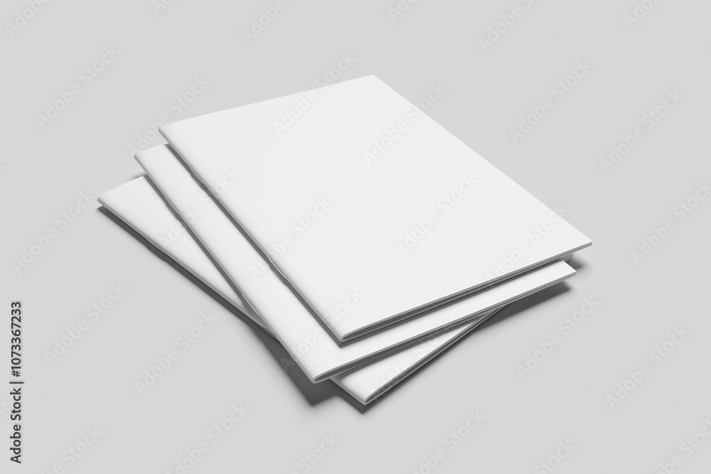 Blank A4 magazine for mockup - 3D rendering Blank A4 magazine for mockup - 3D rendering