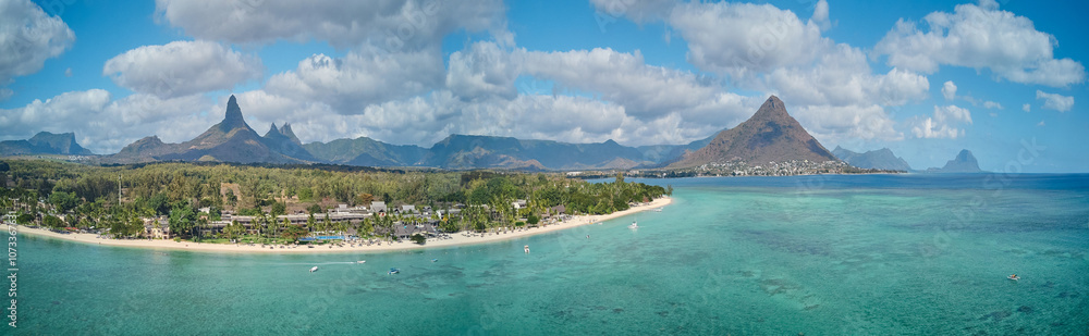 Aerial panoramic view of gorgeous Mauritius island, Africa Aerial panoramic view of gorgeous Mauritius island, Africa