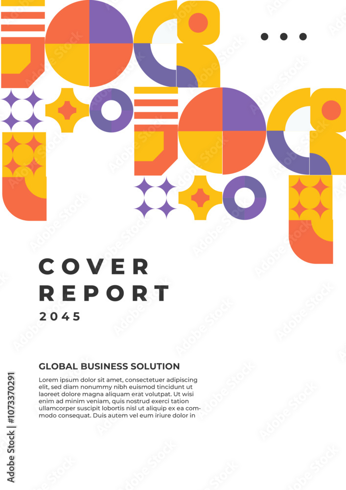 Modern Corporate Report Cover Design with Abstract Shapes Modern Corporate Report Cover Design with Abstract Shapes