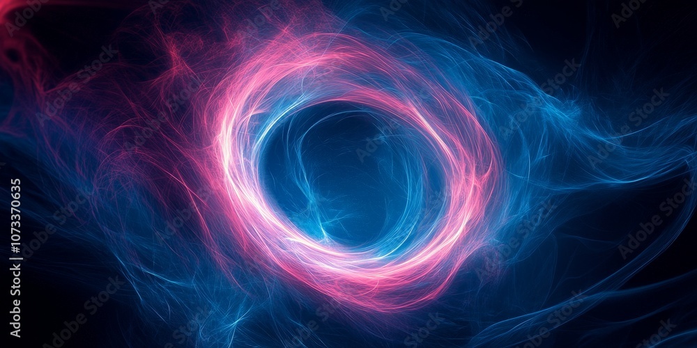 Futuristic glowing digital circle representing technology and data