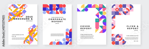 Abstract Geometric Brochure and Report Covers for 2045