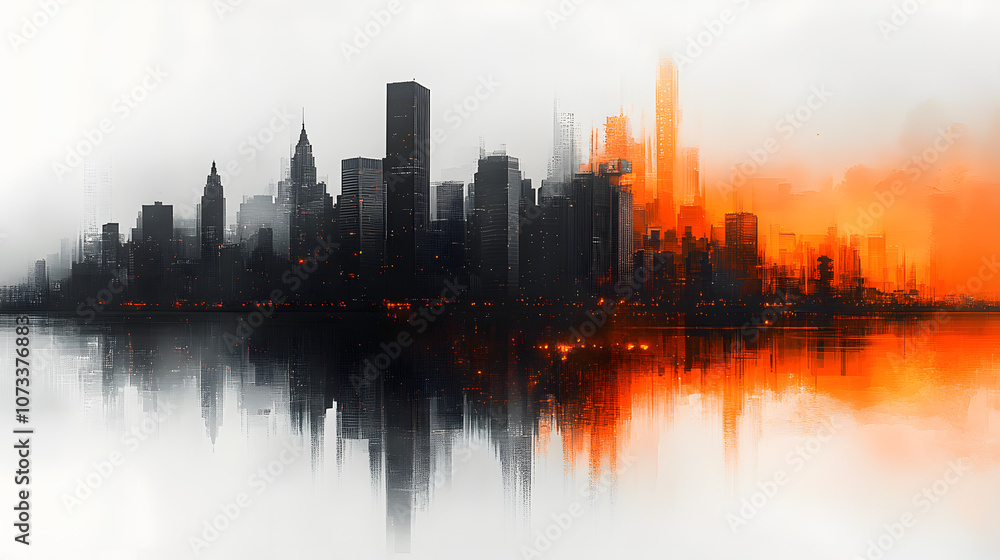 A sleek and modern digital art depiction of the skyline of a city at dusk, with glowing lights and towering skyscrapers, showcasing the vibrant energy of urban life and the dynamic contrasts between l A sleek and modern digital art depiction of the skyline of a city at dusk, with glowing lights and towering skyscrapers, showcasing the vibrant energy of urban life and the dynamic contrasts between l