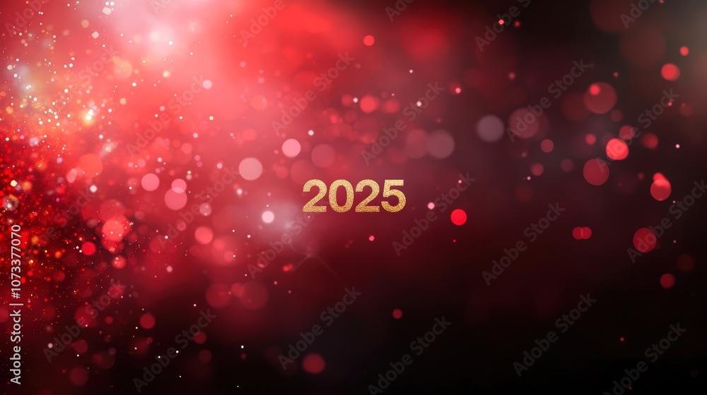 A vibrant background featuring sparkling red and gold elements with the year 2025 prominently displayed, This image is ideal for New Year celebrations, event promotions, or future-themed projects, A vibrant background featuring sparkling red and gold elements with the year 2025 prominently displayed, This image is ideal for New Year celebrations, event promotions, or future-themed projects,