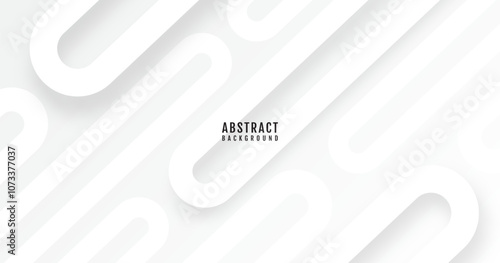 3D white abstract background overlap layer on bright space with cutout shape effect decoration. Modern graphic design element rounded lines style concept for web banner, flyer, card, or brochure cover