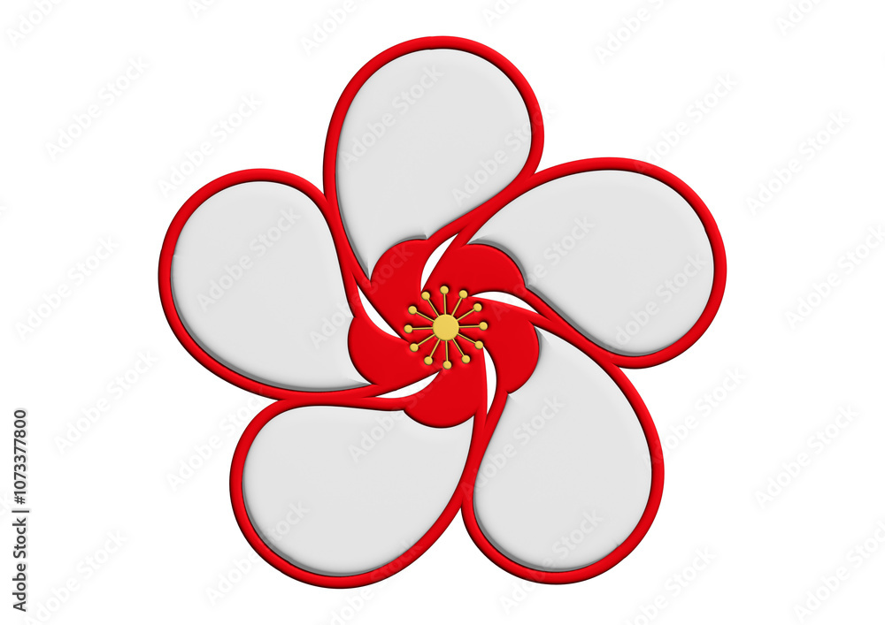 梅の花のアイコン素材 風車のようなかわいい白梅の花びらのイラスト 梅の花のアイコン素材 風車のようなかわいい白梅の花びらのイラスト