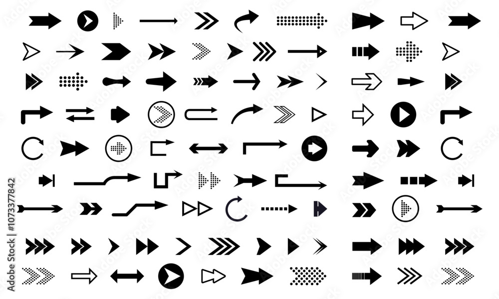 Fototapeta premium arrow collection silhouette