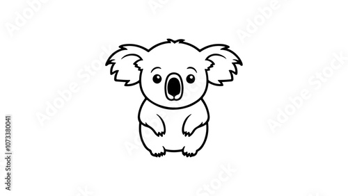 Canvas Print very cute toy koala outline vector illustration