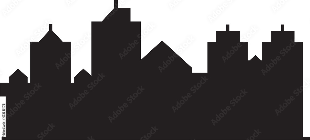 Fototapeta premium City Skyline Silhouette Illustration