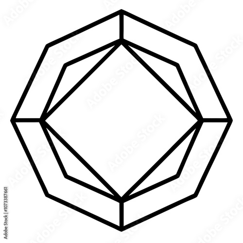 Black Pentagon: A Symbol of Structure and Security - Vector Design