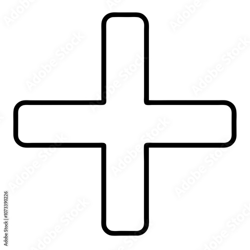 Black Plus Sign Symbol for Positivity, Growth, and Balance – Vector Illustration