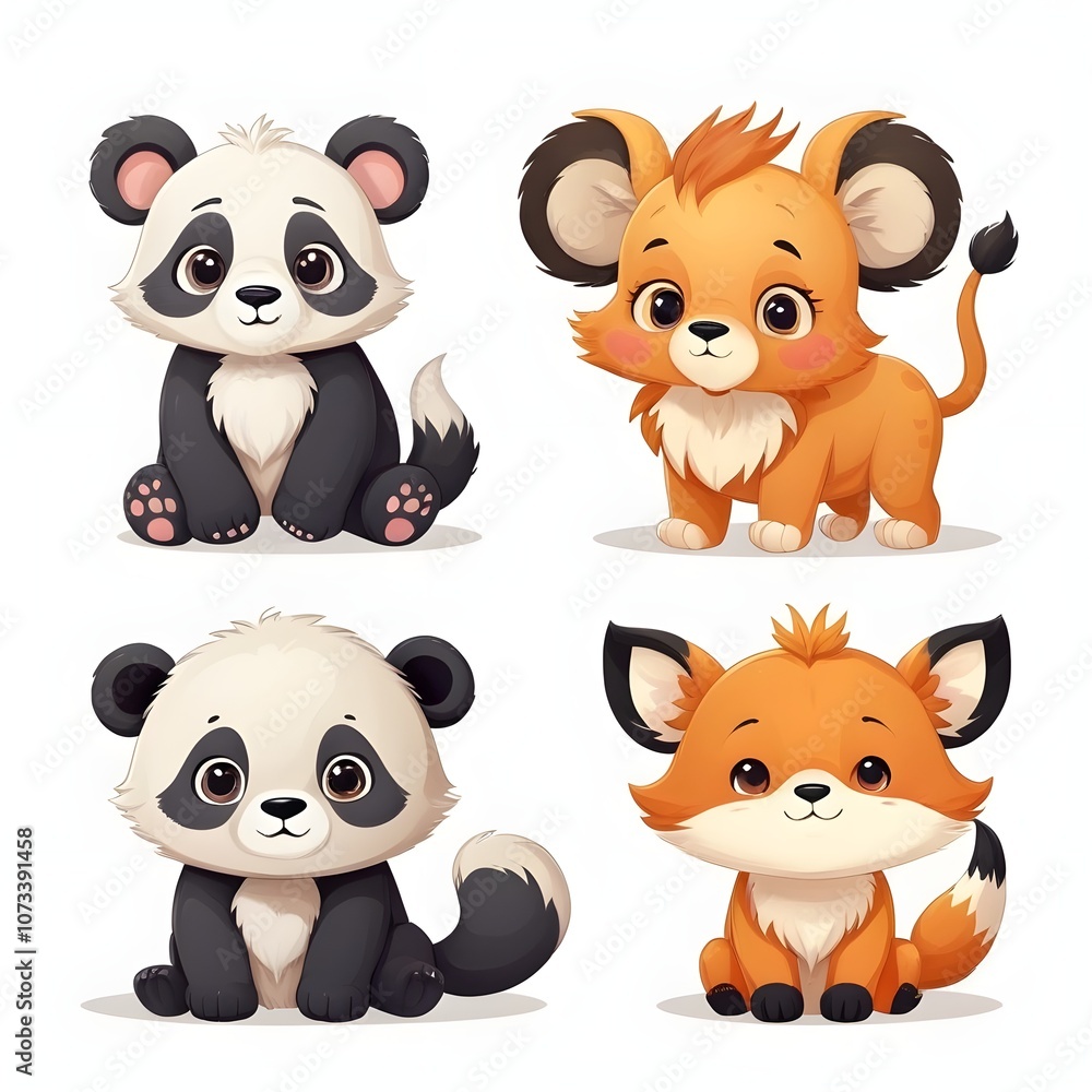 Fototapeta premium set of funny animals