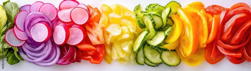 Aerial view of a colorful salad with diverse textures, fresh ingredients, watercolor effect, pastel colors Aerial view of a colorful salad with diverse textures, fresh ingredients, watercolor effect, pastel colors
