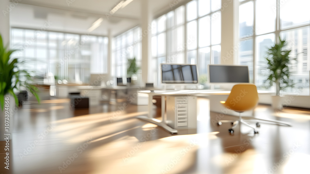 Bright office space with blurred background during a video call in a modern environment Bright office space with blurred background during a video call in a modern environment
