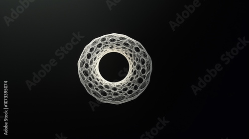 This high-resolution, 3D-rendered image features a simple, yet striking network circle with no center. Generative AI