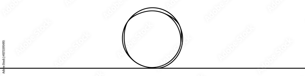 One continuous line illustration of a round frame, isolated on white background. Line art of round frame One continuous line illustration of a round frame, isolated on white background. Line art of round frame