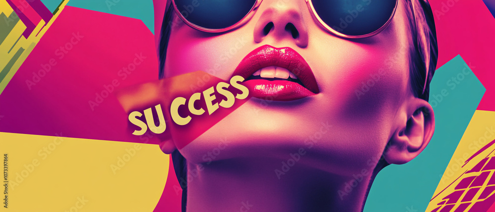 Woman in Sunglasses with Success Word on Lips Motivational Concept, Woman in Sunglasses with Success Word on Lips Motivational Con Woman in Sunglasses with Success Word on Lips Motivational Concept, Woman in Sunglasses with Success Word on Lips Motivational Con