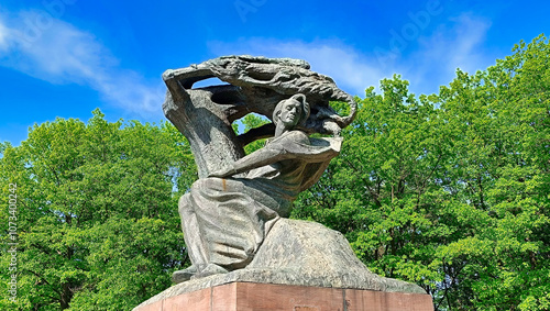 Obraz na płótnie Warsaw Chopin Monument at Lazienki Parc w salonie