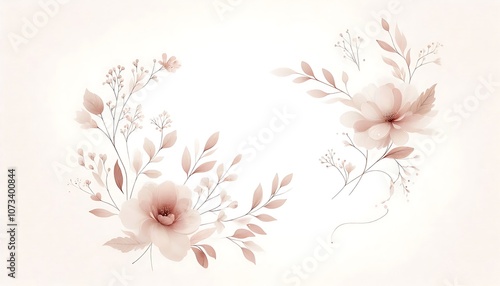 Blush Pink Watercolor elegant Floral Background

