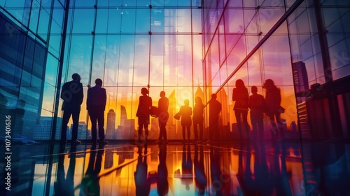 A group of people standing in front of a building