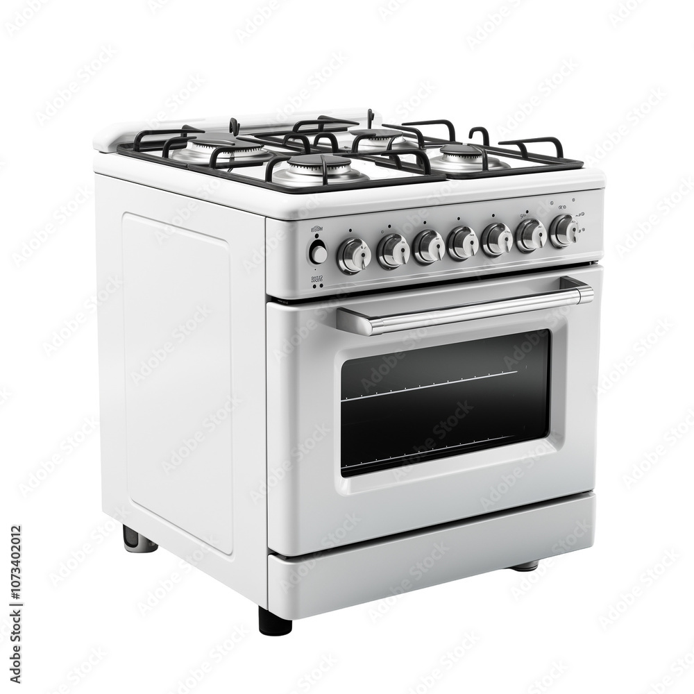 White Kitchen Stove Isolated on Transparent Background White Kitchen Stove Isolated on Transparent Background